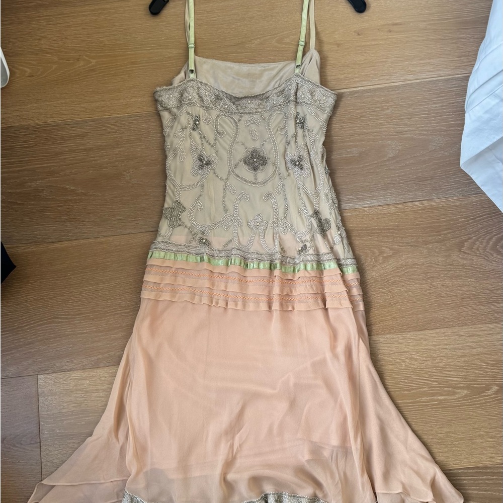 Sue Wong Nocturne Shimmering Beige Dress